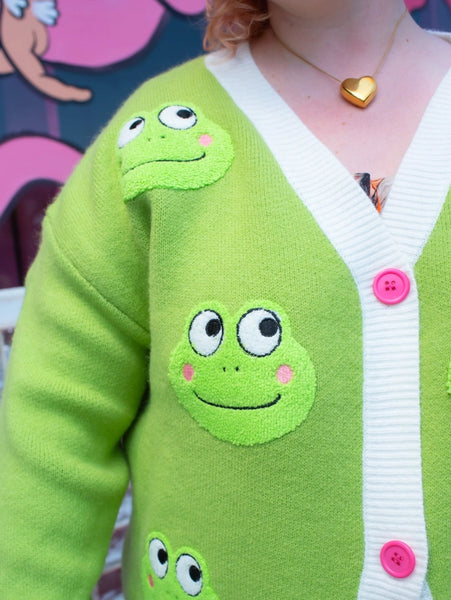 Friendly Frog Cardigan - - A Shop of Things - Wild Lark