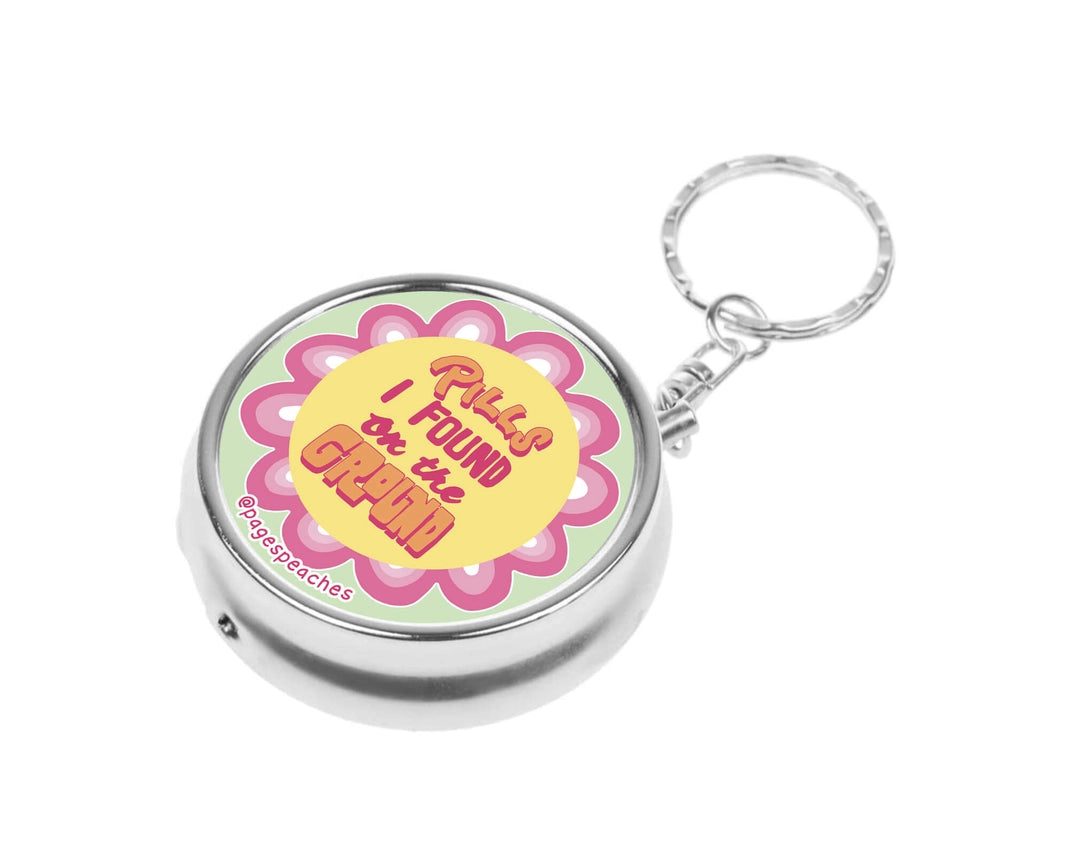 Found Pill Case Keychain Travel Medication Organizer - - Page's Peaches - Wild Lark