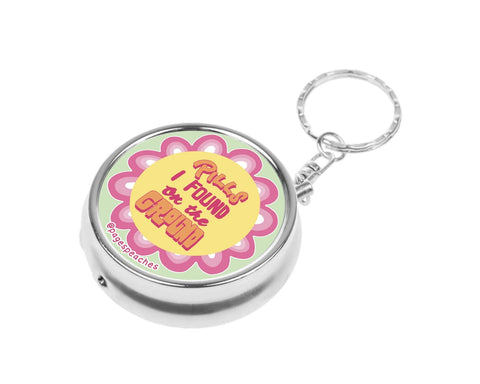 Found Pill Case Keychain Travel Medication Organizer - - Page's Peaches - Wild Lark