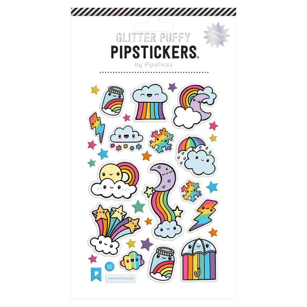 PipStickers (4x4) - Glitter Puffy Cloudbursts - PipSticks - Wild Lark