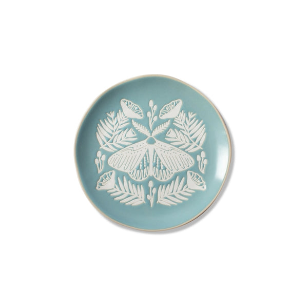 Stoneware Round Medium Tray - Moth - Fringe Studio - Wild Lark