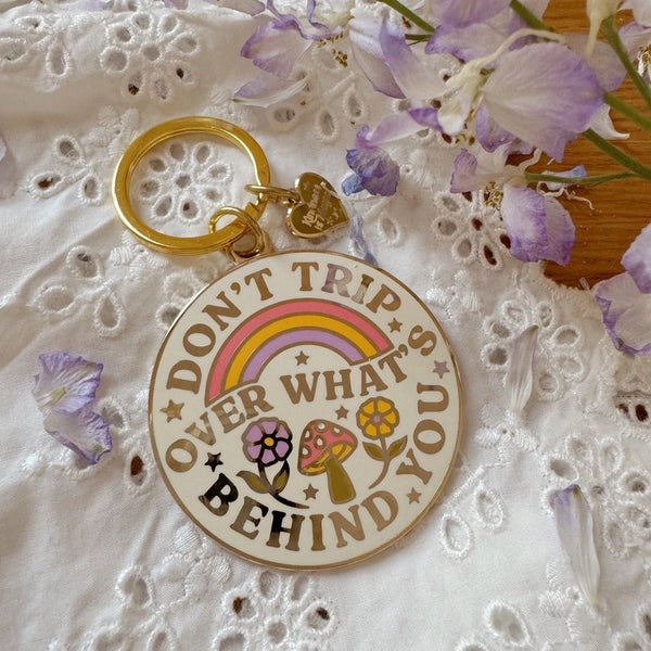 Kindness is Magic Keychains - Don't Trip Over What's Behind You Enamel Keychain - Kindness is Magic - Wild Lark