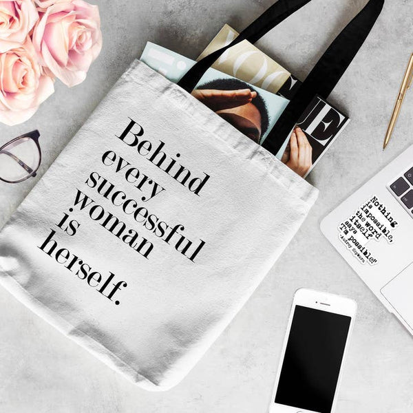 Behind Every Successful Woman is Herself Tote Bag -  - Fly Paper Products - Wild Lark