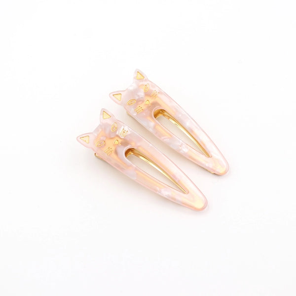 Cat Hair Clips - Pink Cat Barrette - Sparkle Being - Wild Lark