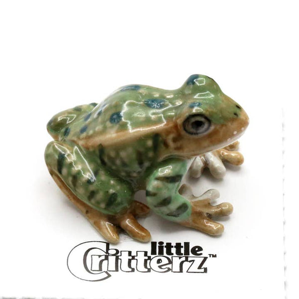 Porcelain Miniature Critters - Rana Leopard Frog - Little Critterz - Wild Lark