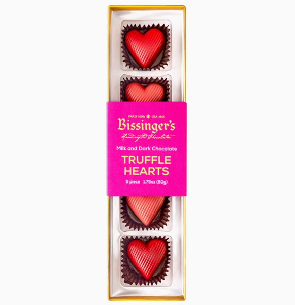 Valentine's Day Chocolates (9 options) - Truffle Hearts Flight - 5 PC (Bissinger) - Wild Lark - Wild Lark