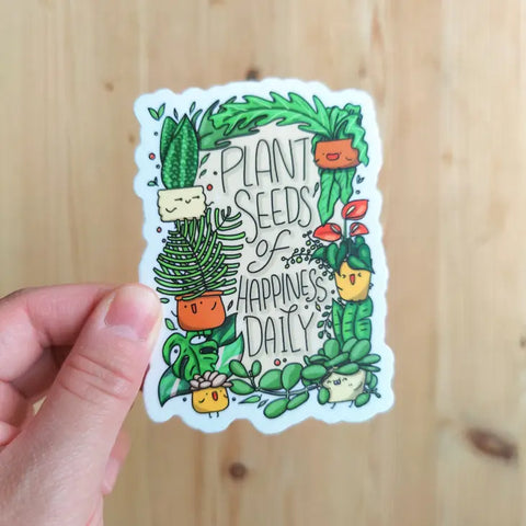 Plant Seeds of Happiness Daily Vinyl Sticker -  - Home by Faith - Wild Lark