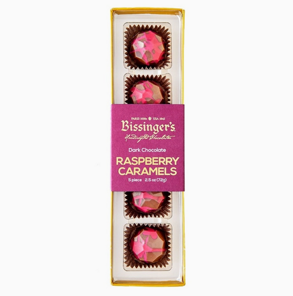 Valentine's Day Chocolates (9 options) - Dark Chocolate Raspberry Caramel Flight - 5 PC (Bissinger) - Wild Lark - Wild Lark