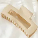 Solid Color Rectangle Shaped Hair Claw - Beige - Hana - Wild Lark
