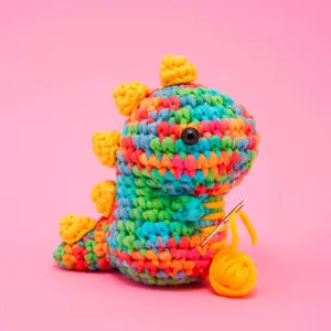 Beginner Crochet Kit - Disco Fred the Dino - Woobles - Wild Lark