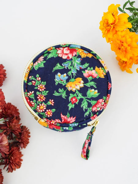 Navy Bouquet Jewelry Pouch - - Ash & Rose - Wild Lark