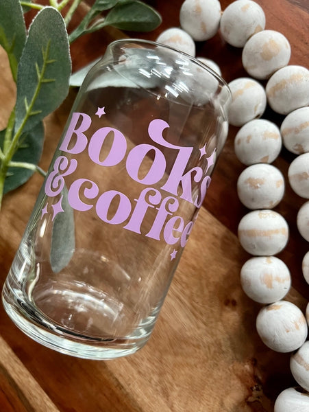 Boho Sips 20 oz glass - Books and Coffee - Boho Sips - Wild Lark