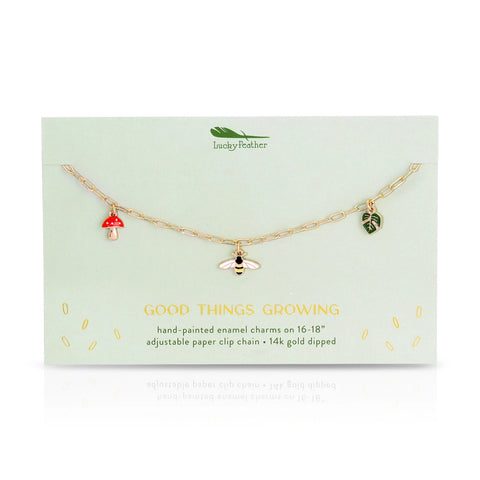 Enamel Treasure Necklace - Grow - Lucky Feather - Wild Lark