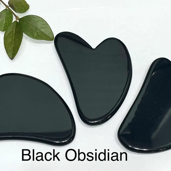 Natural Crystal Gua Sha Facial Massage Heart - Black Obsidian - KayleeNYC - Wild Lark
