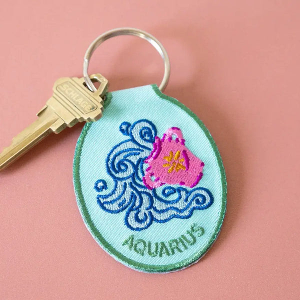 Zodiac Embroidered Keychain by Lindy Stark