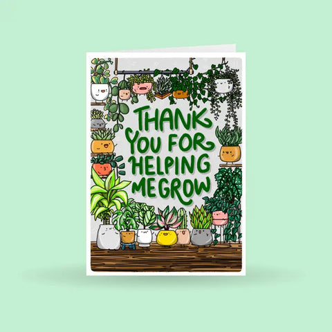 Thank You For Helping Me Grow, plant Greeting Card -  - Home by Faith - Wild Lark