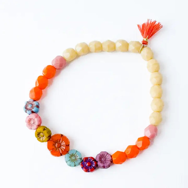 Flower Bracelet with Tassel