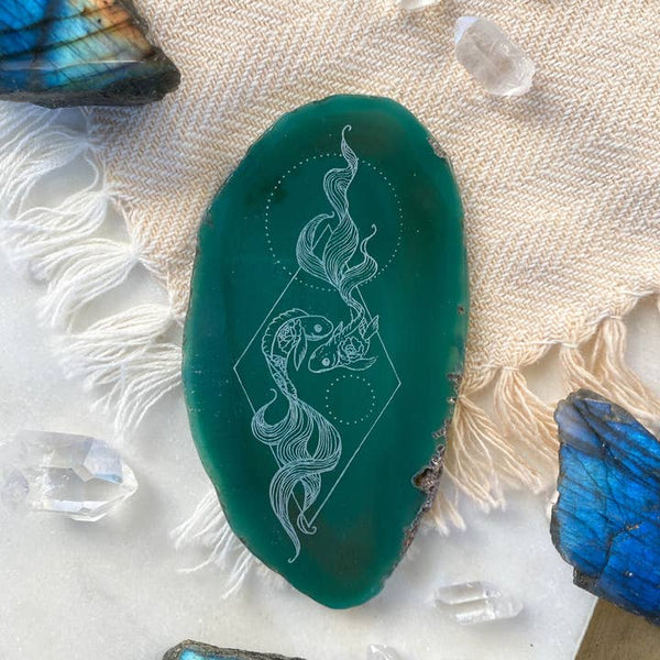 Zodiac Symbol Agate Slices Astrology Sign Horoscope - Pieces- Fish - Fractalista Designs - Wild Lark