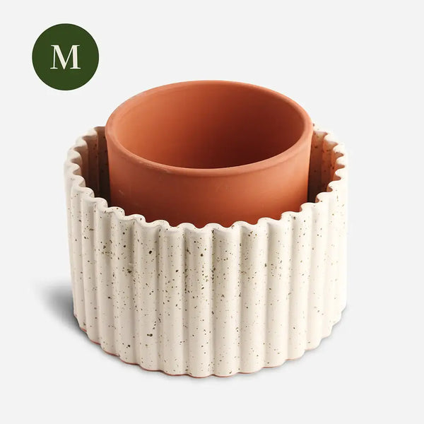 Self-Watering Pot Paula - Speckled White / Medium - Pepin - Wild Lark
