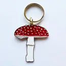 Mushroom Enamel Keychain -  - Made By Nilina - Wild Lark