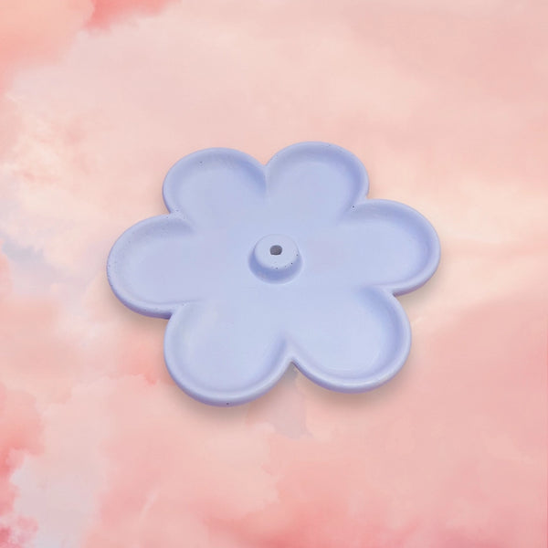 Colorful Concrete Flower Incense Holder - Periwinkle - Fire and Moth Co - Wild Lark