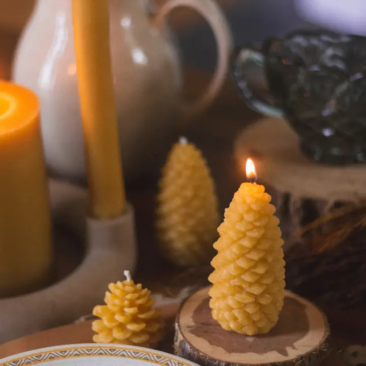 Medium Pinecone Shaped Beeswax Candle -  - The Ramblin' Bee - Wild Lark