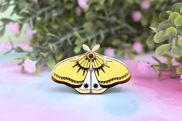 Enamel Pin - Apollo Greek Mythology Olympian God Moth - The Moonborn - Wild Lark