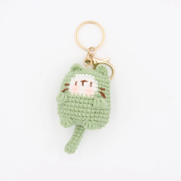 Crochet Keychain - Purrfect in Green - Sparkle Being - Wild Lark