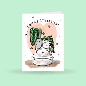 Congratulations On Your Wedding, Plant Greeting Card -  - Home by Faith - Wild Lark