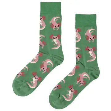 Crew Socks - Curio Axolotl / Small - Yellow Owl Workshop - Wild Lark