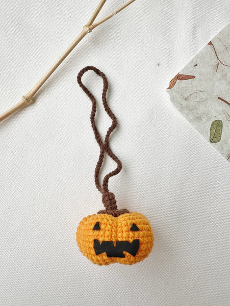 Halloween Crochet Car Hanger & Keychain - Jack O' Lantern - Quince Fables - Wild Lark