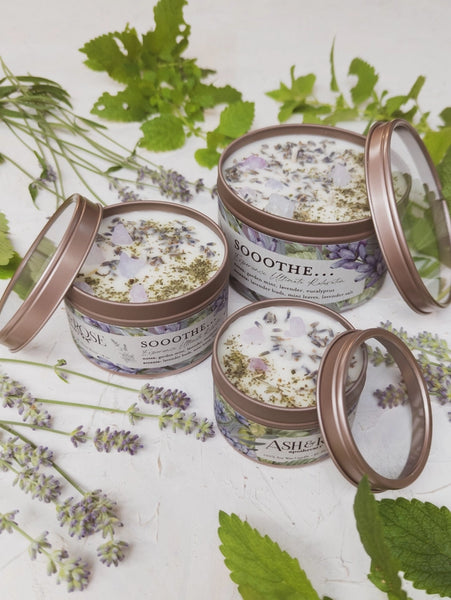 Tin Candles - Sooothe - Lavender Mint / 4 oz - Ash & Rose - Wild Lark