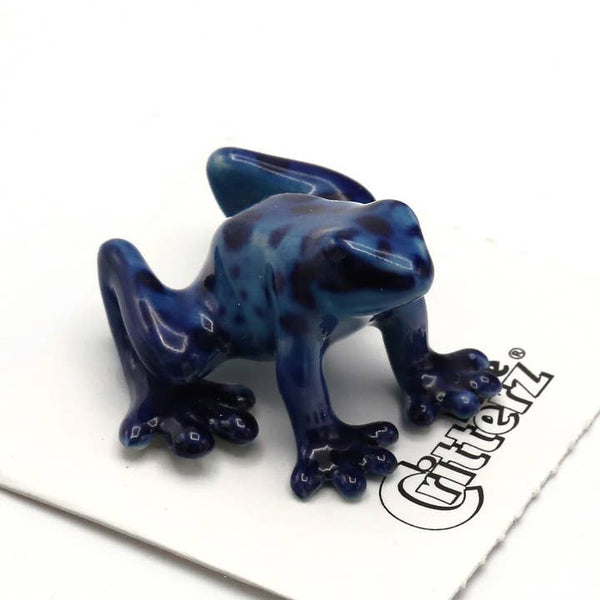 Porcelain Miniature Critters - Sapphire Blue Dart Frog - Little Critterz - Wild Lark