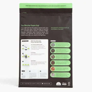 Garden Mix - Organic Biochar Super Soil For Potted Plants - 8qt - - Rosy Soil - Wild Lark