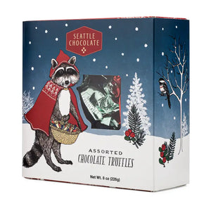 Seasonal Woodland Raccoon Truffle Gift Box - 8oz -  - Seattle Chocolate - Wild Lark