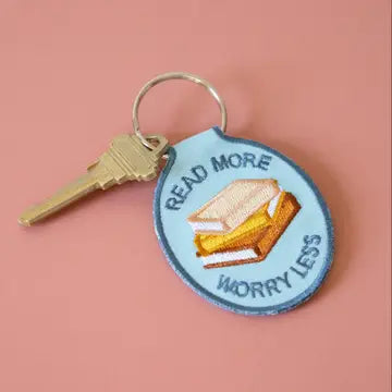 Embroidered Keychain - Read More - Lindy Stark Designs - Wild Lark