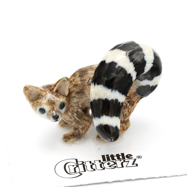 Porcelain Miniature Critters - Miner Ringtail Cat - Little Critterz - Wild Lark