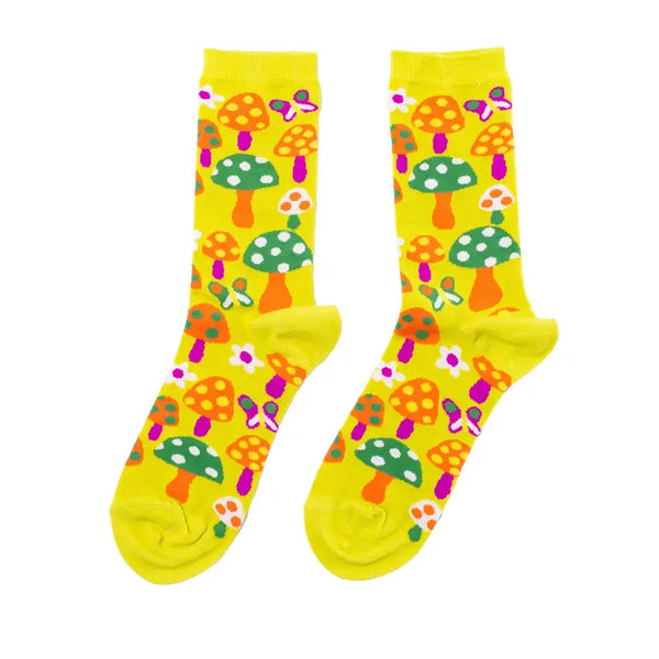 Crew Socks - Mushroom Butterfly / Small - Yellow Owl Workshop - Wild Lark