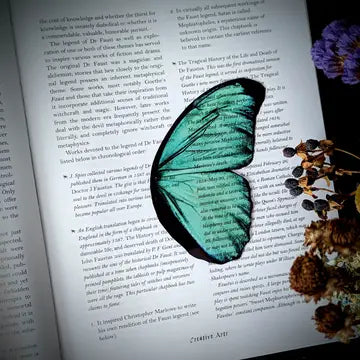 Clear Bookmark - Mint Moth Wing - Dark Veinlet - Wild Lark