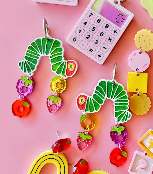 Earrings by Victoria Essie Studio - Hungry Caterpillar Fruit Drop Earrings - Victoria Essie Studio - Wild Lark