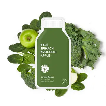 Hydrating Plant-Based Milk Sheet Mask - Green Reset Anti Aging Raw Juice - ESW Beauty - Wild Lark