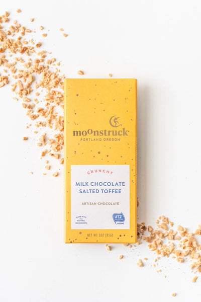 Moonstruck Chocolate Bar - Crunchy Milk Salted Toffee - Moonstruck Chocolate Co - Wild Lark