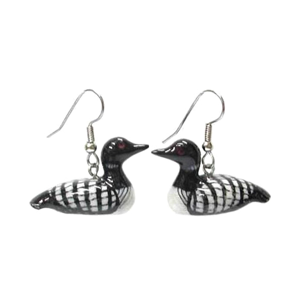 Porcelain Figure Earrings - Loon - Little Critterz - Wild Lark