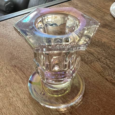 Glass Candlestick Holders Taper Candle Holders Tabletop - Pearl - Sweet Home Deco - Wild Lark