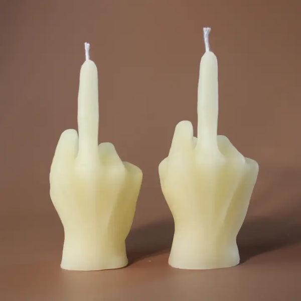 Middle Finger Beeswax/ Soy Blend Candle- Birthday Cake Topper - - Wicksburgh - Wild Lark