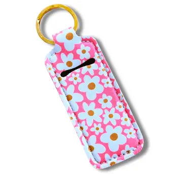 Lip Balm Keychain Holder - Pink Daisy - Elle Nicole - Wild Lark