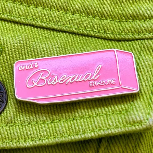 End Bisexual Erasure Enamel Pin - - The Peach Fuzz - Wild Lark