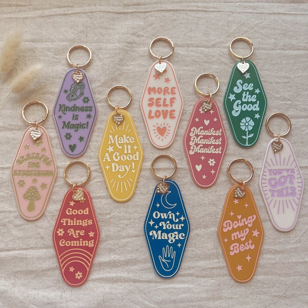 Kindness is Magic Keychains - Inspirational Motel Keychains More Self Love - Kindness is Magic - Wild Lark