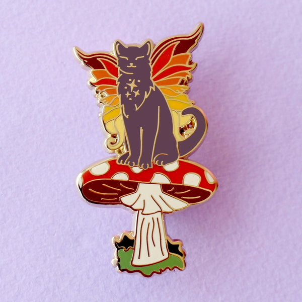 Enamel Pins - Fall Fairy Cat - Glitter Punk - Wild Lark