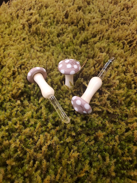 Mushroom Glass Plant Spike - Light Lilac - TyKat Glass - Wild Lark